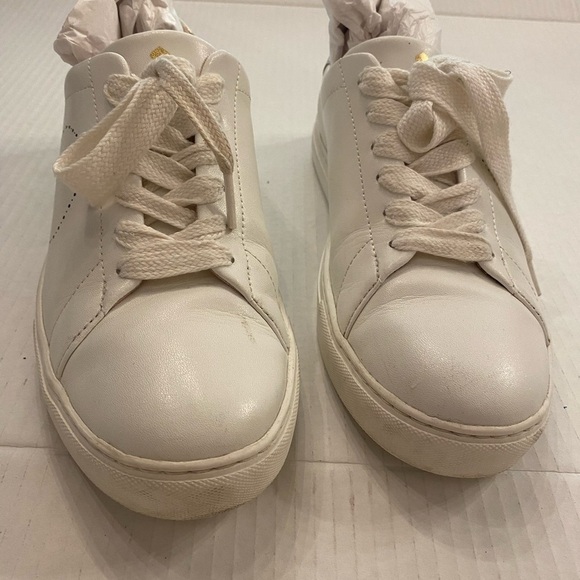 Kate Spade Women’s Nappa White Leather Sneakers Lace Up size 8.5 used in box - Picture 1 of 14